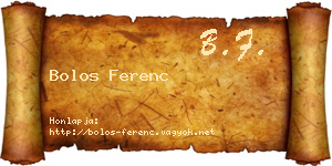 Bolos Ferenc névjegykártya